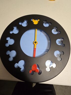 Michael Graves Designed Vintage Rare Disney Black Metal Mickey Mouse Wall Clock